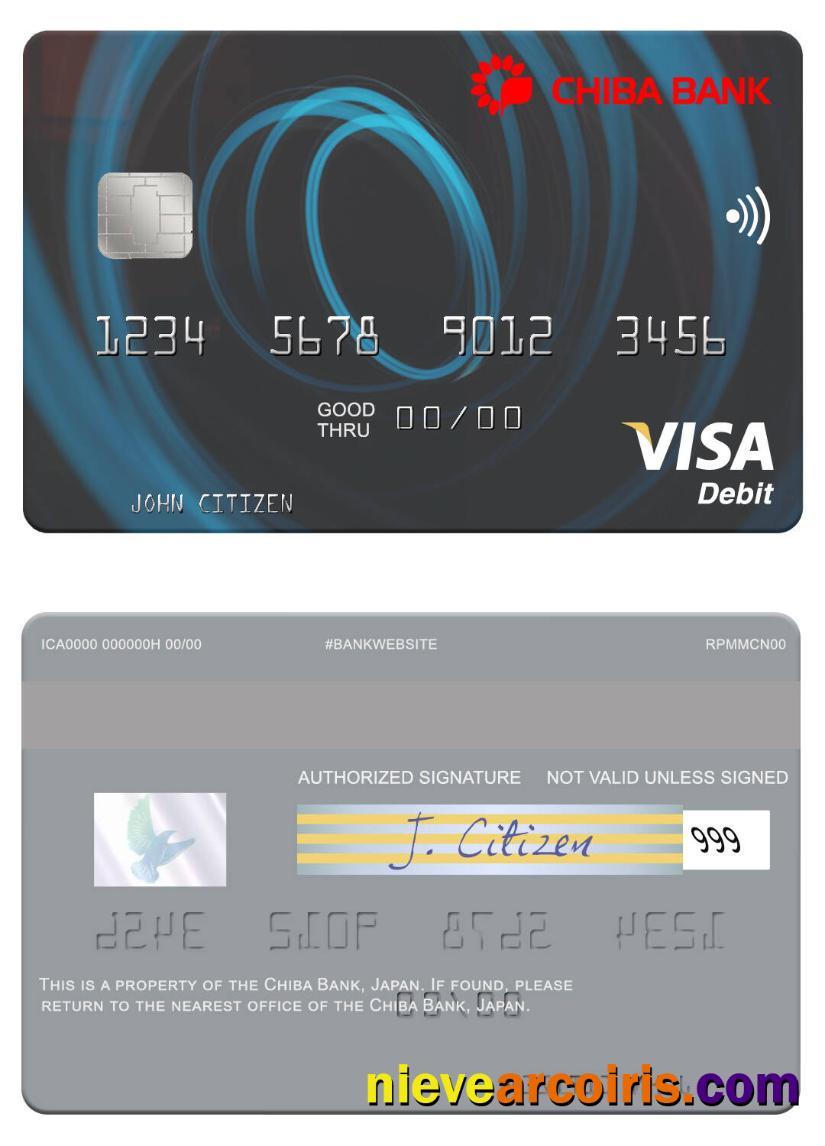Japan Chiba Bank visa debit card